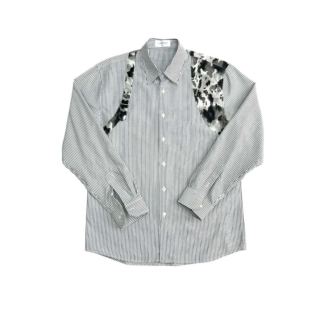 Áo sơ nam dài tay phối dây vai ,form chuẩn - Regular fit, vải cotton thoáng mát - HALIOMAN
