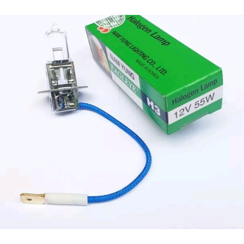 Bóng đèn ô tô H3 đầu xanh. Bóng H3 HCL 12v/24v