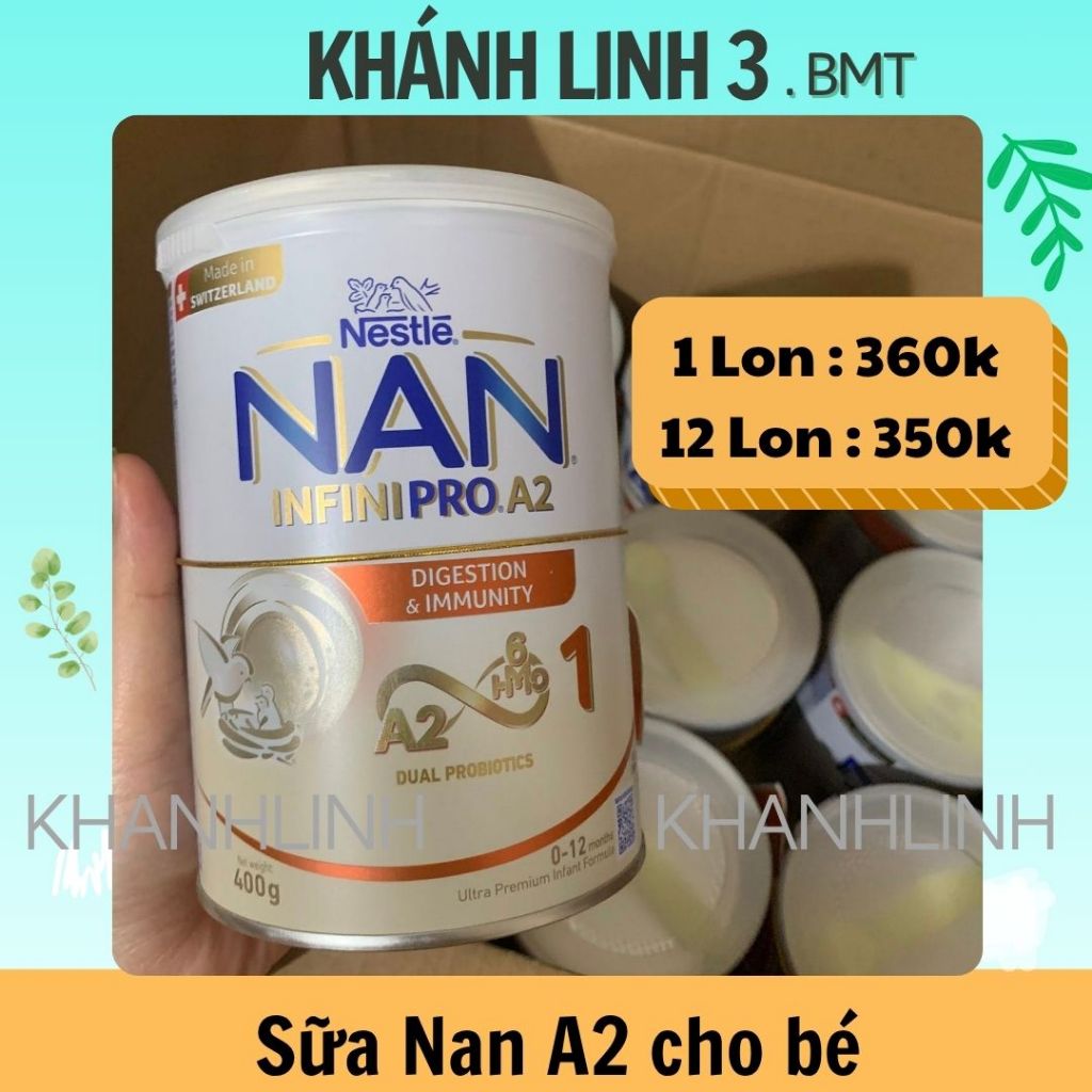 ☘️ Sữa Nan A2 400g - Nan Thụy Sĩ có đạm A2 quý - Sữa Bột Nestlé NAN INFINIPRO A2 bước 1 400g..