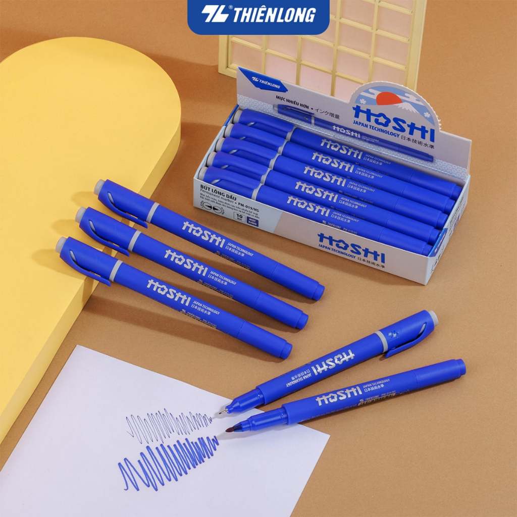 2 CÂY BÚT LÔNG DẦU HOSHI THIÊN LONG