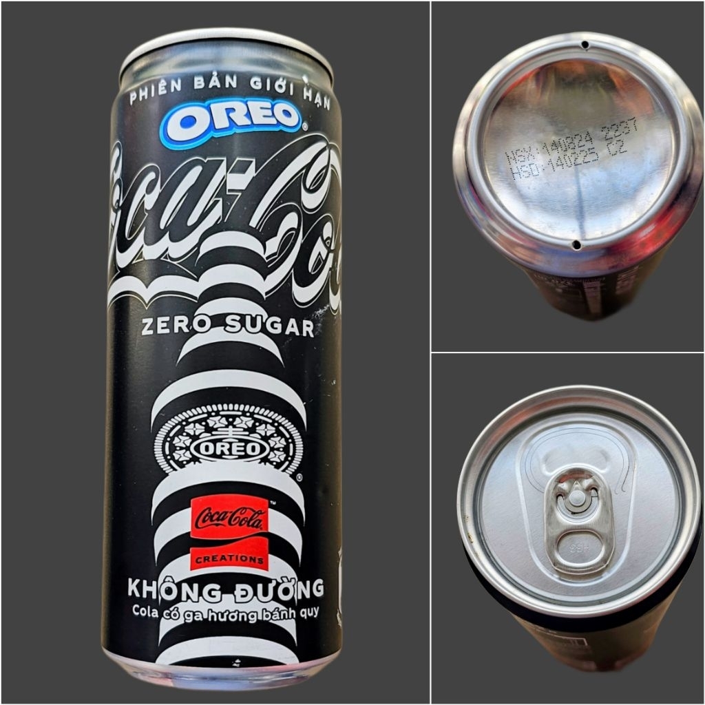 (sưu tầm) 01 lon RÔNG năm 2024 Coca Cola Oreo phiên bản giới hạn Việt Nam 320mI
