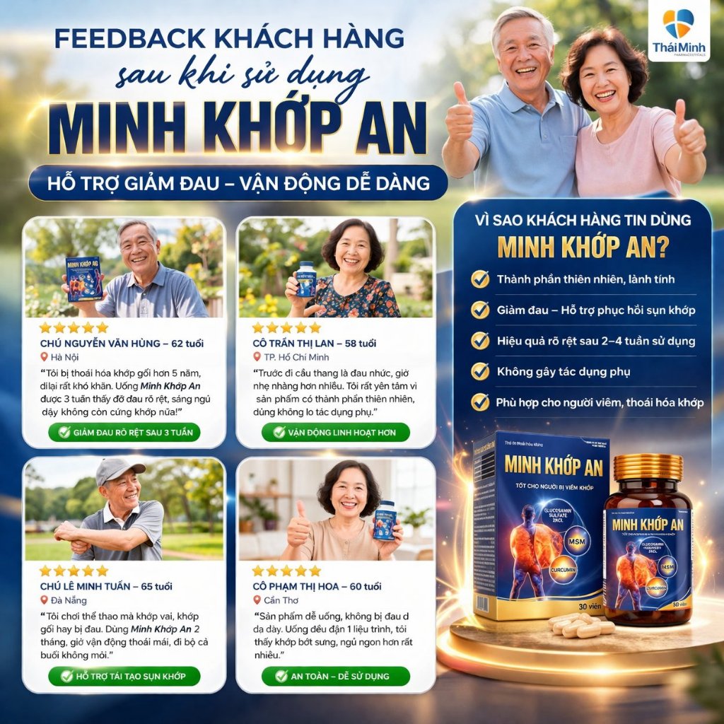 Minh Khớp An Chính Hãng Hộp 30 Viên - Viên uống xương khớp đau nhức xương khớp thoái hóa cổ vai thoát vị tê bì tay chân