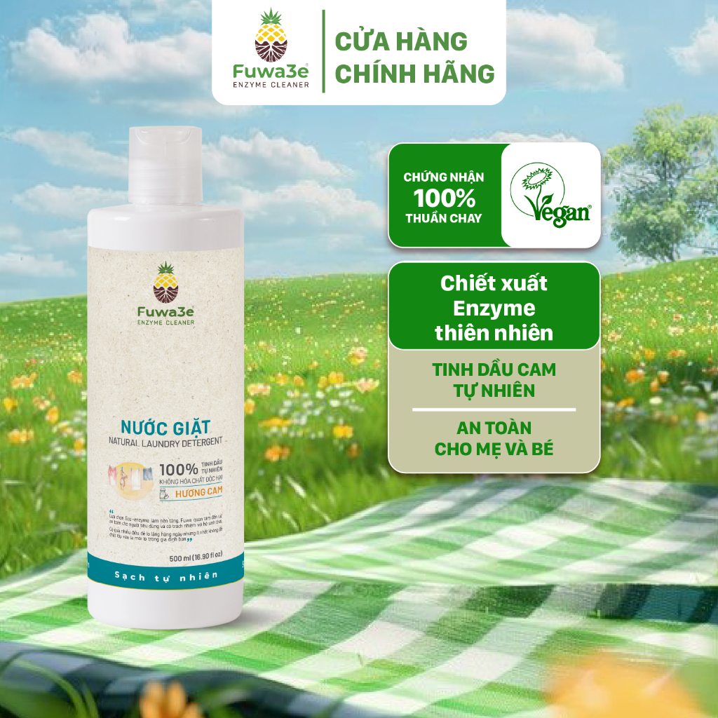 Nước Giặt Fuwa3e Enzyme Sinh Học Giặt Quần Áo Đồ Lót An Toàn Cho Da