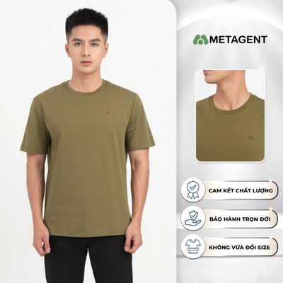 Áo thun basic trơn nam dáng Regular Metagent MS 57E3873