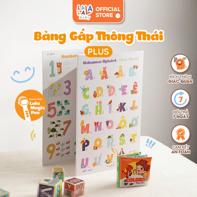 [BẢN NÂNG CẤP] Bảng giáo dục chữ cái cho bé Song Ngữ bảng gấp thông thái Lalala baby đồ chơi nhiều chủ đề thú vị