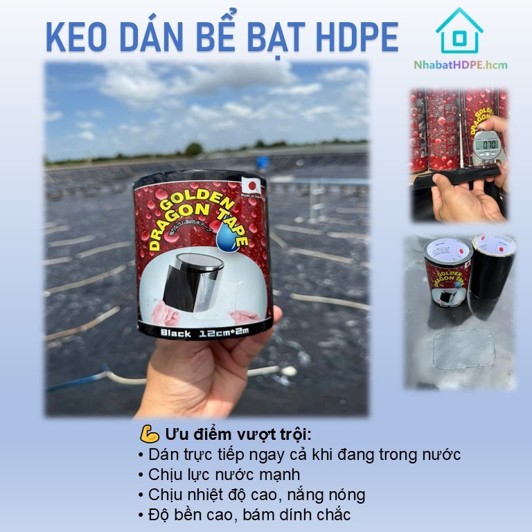 [CẮT BÁN LẺ]  Keo dán bạt HDPE, keo dán Golden Dragon chuyên dùng cho bạt HDPE, Keo dán bạt HDPE bị 