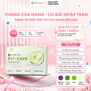 Băng Vệ Sinh PRICARE Test pH Vùng Kín Siêu Mỏng, Theo Dõi Sức Khỏe Phụ Khoa, Thoáng Khí Mềm Mại, Không Gây Ngứa