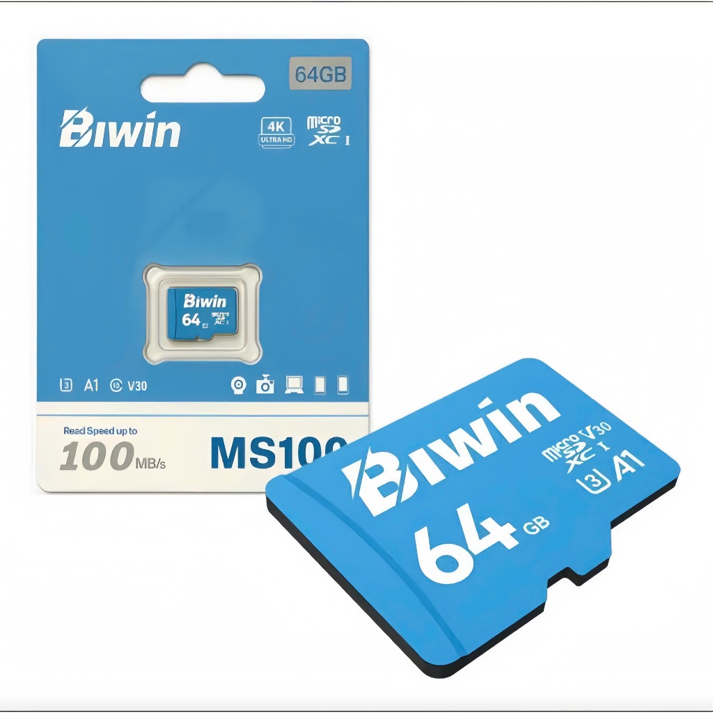Thẻ Nhớ MicroSDXC Biwin MS100 64GB UHS-I V30 - Chính Hãng
