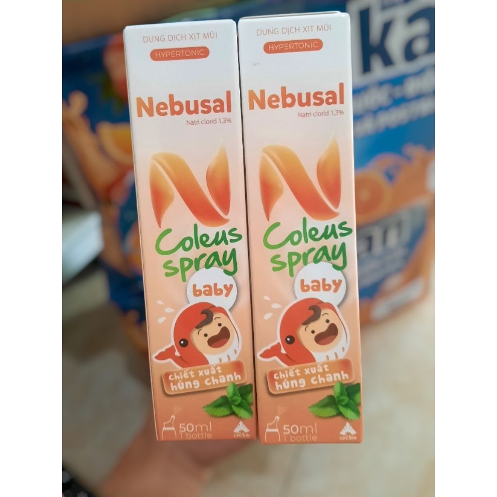 Dung dịch xịt mũi Nebusal Coleus spay baby 1,3% Húng chanh 50ml