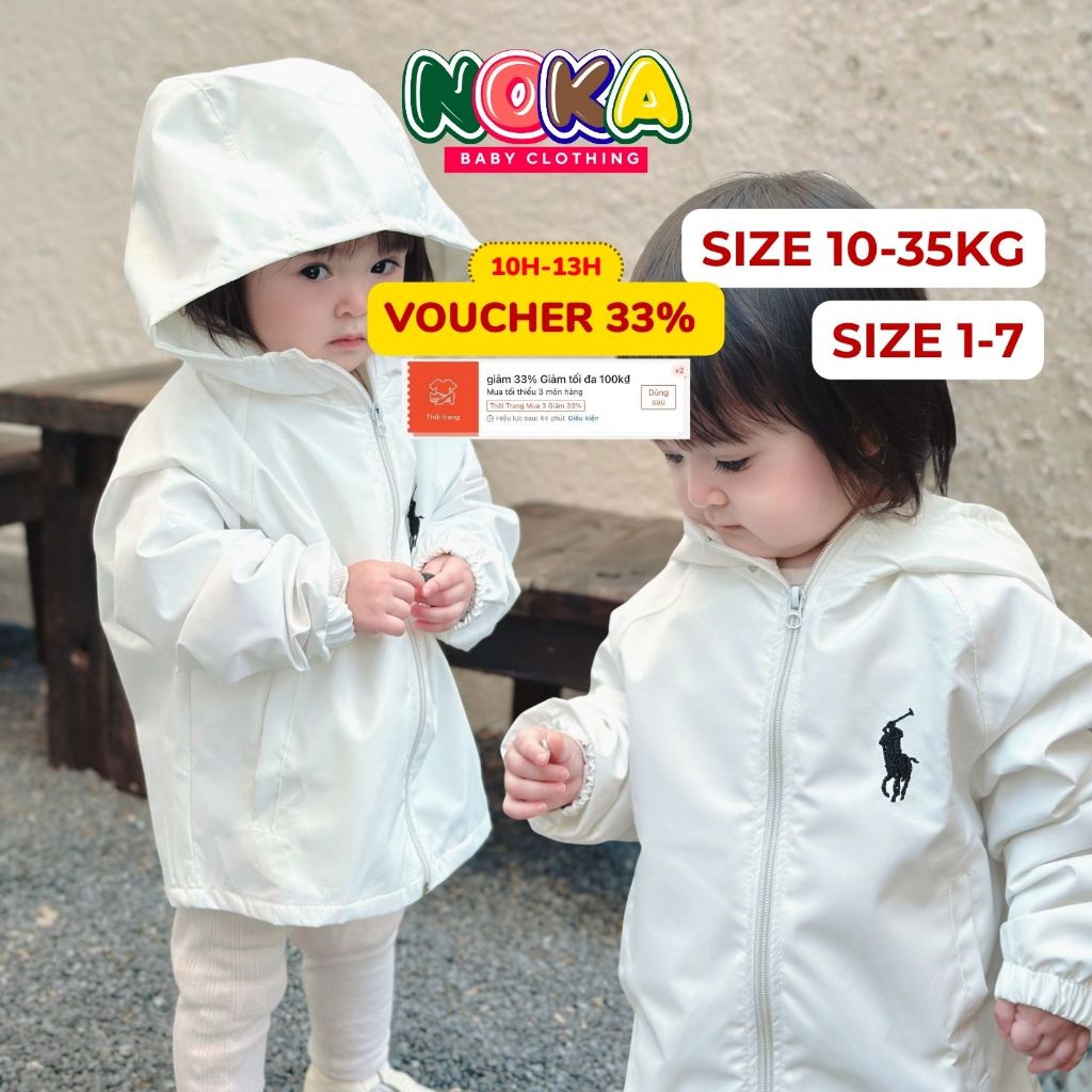 Áo Khoác Gió Chống Nắng Cho Bé 10-35Kg 2 Lớp Cao Cấp Tránh Tia UV, Bảo Vệ Làn Da Bé AO15