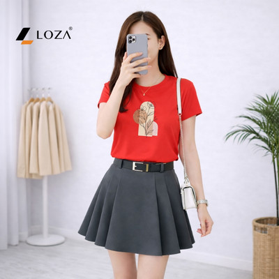 Áo phông nữ dáng vừa NA01 in hình chất liệu thun cotton Loza VT8469