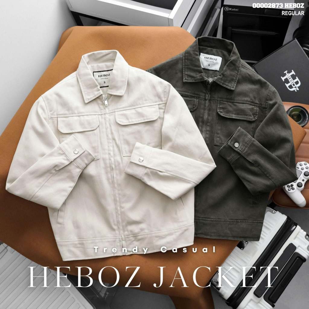 Áo khoác nam HEBOZ  kaki heritage 2M - 00002873