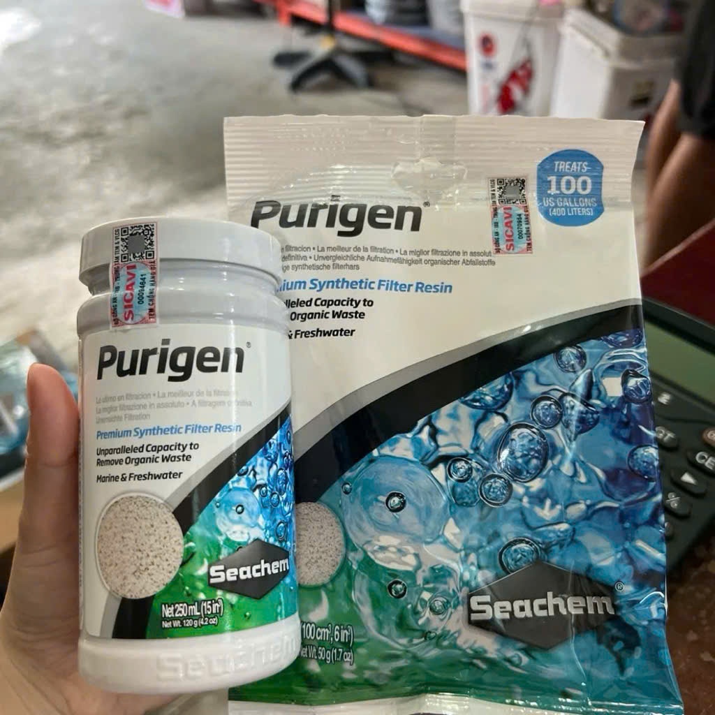Triết lẻ 100ml(50g) Vật liệu lọc SeaChem Purigen khử màu lũa , khử bụi, khử độc tố Tặng túi đựng Pur