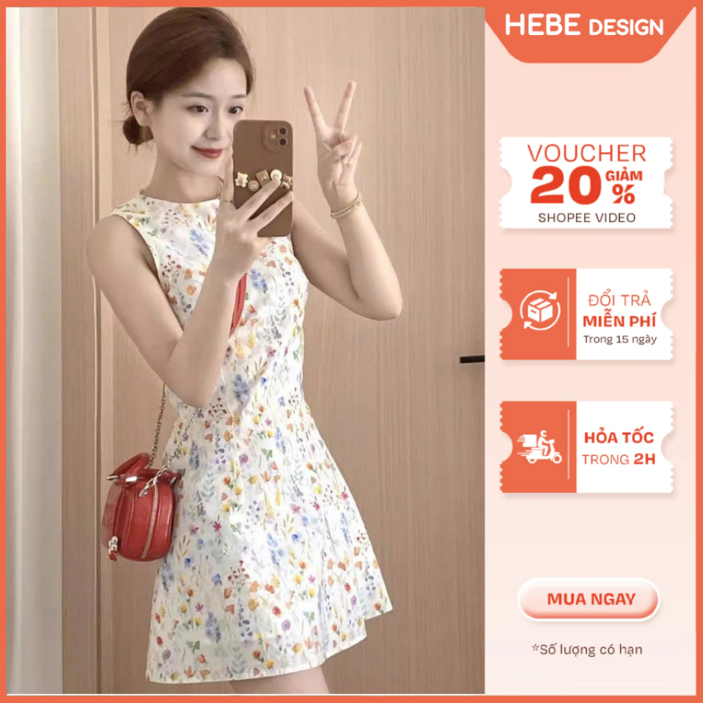 Đầm Amira Hoa Nhí, Váy Ngắn Dáng Xòe Nữ Tính Nhẹ Nhàng Thanh Lịch Mặc Đi Chơi Mùa Hè HEBE BOUTIQUE