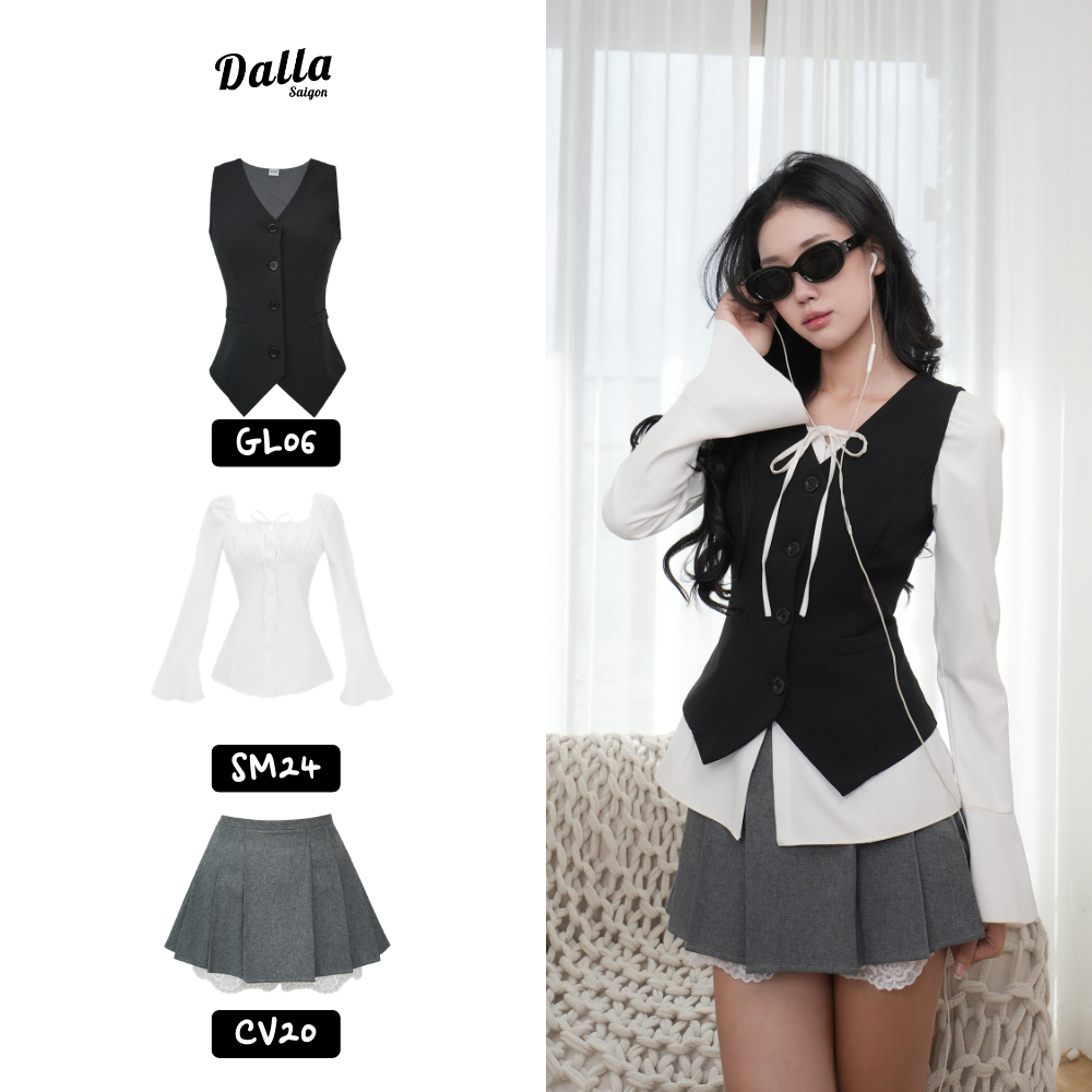 DALLA Gile cổ V phom ôm thân dài (GL06) HOT! | BigBuy360 - bigbuy360.vn