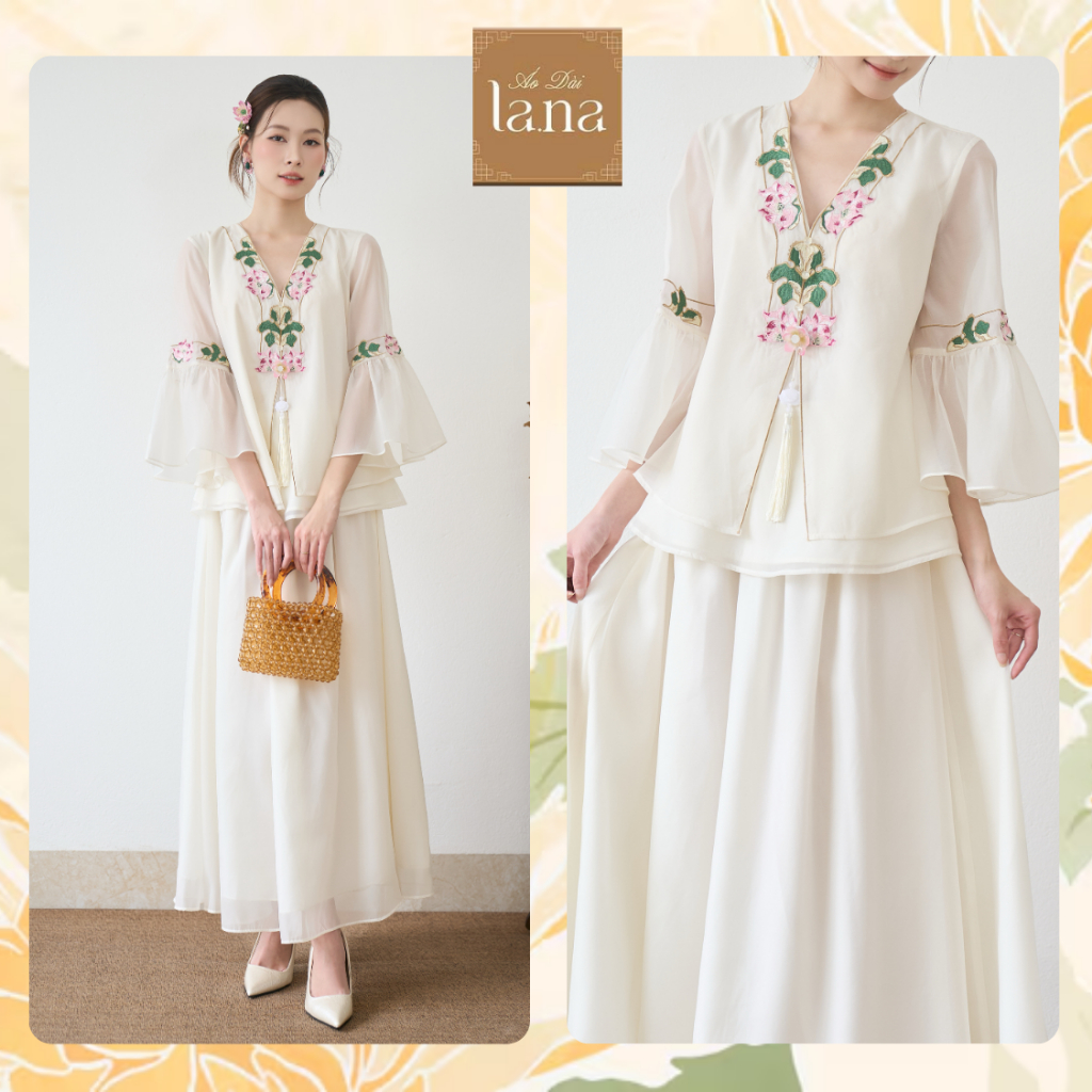 (DEAL MỞ BÁN) Pháp Phục Diệu Liên Hoa Cao Cấp Chất Tơ Gương Thêu Hoa Sen Độc Quyền Form Tôn Dáng - S