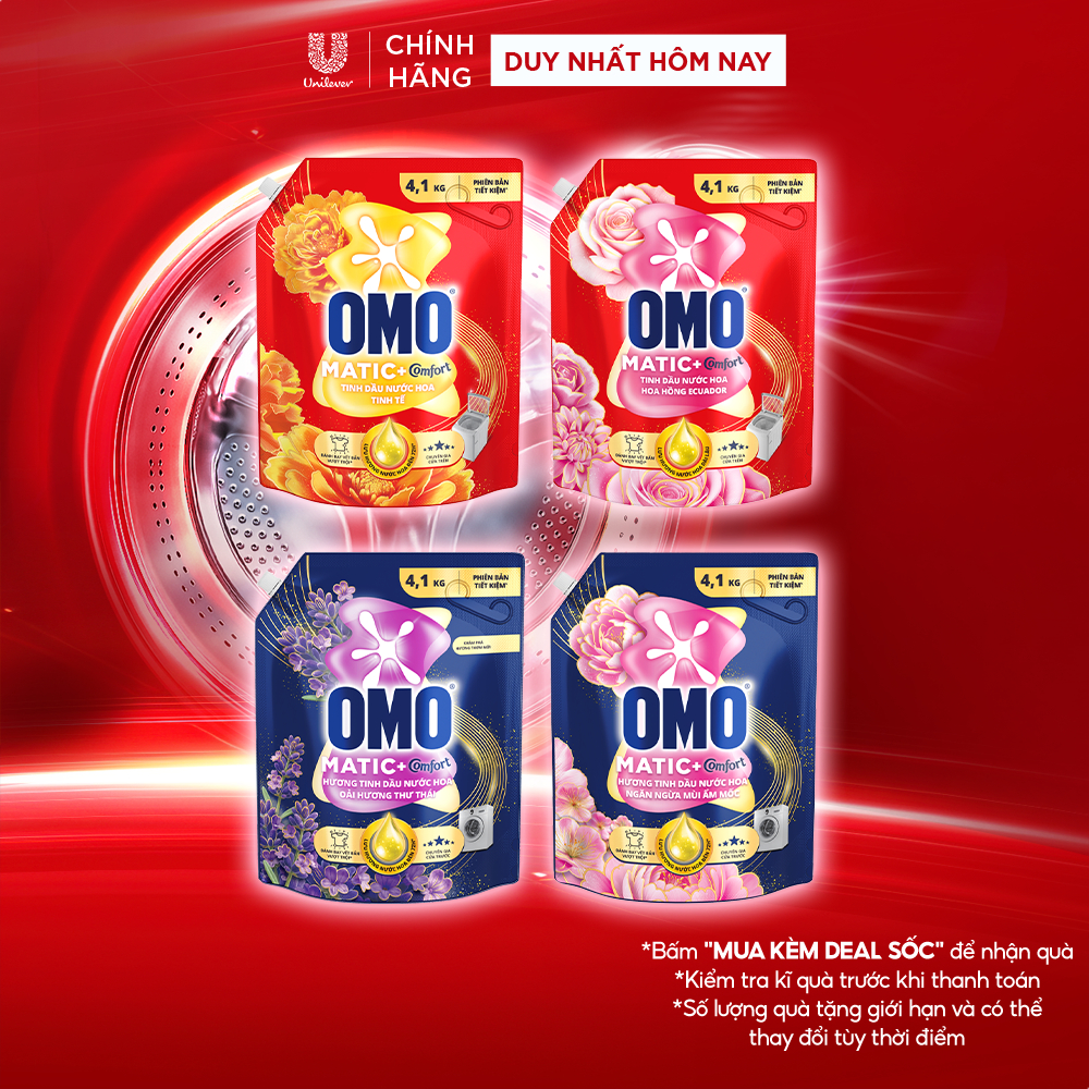 Nước giặt OMO Matic Hương Nước Hoa Comfort 4.1KG (túi)