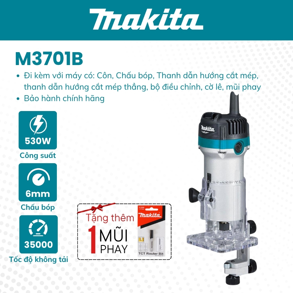 Máy đánh cạnh MAKITA - M3701B (6MM-530W) | Hàng chính hãng
