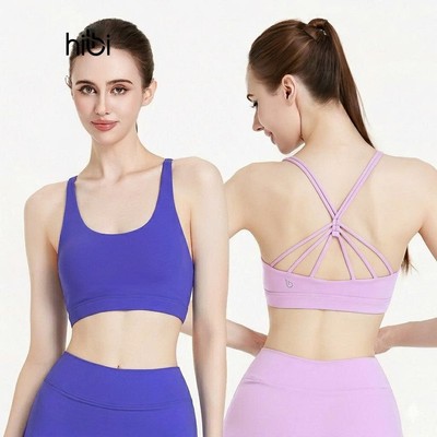 Áo bra tập Yoga Gym Hibi Sports BA526 kiểu 6 dây đan, kèm mút ngực