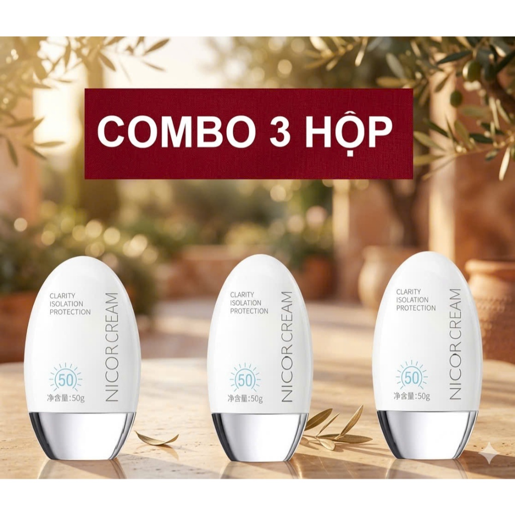 COMBO 3 HỘP KEM CHỐNG NẮNG DƯỠNG SÁNG DA NICOR CHÍNH HÃNG
