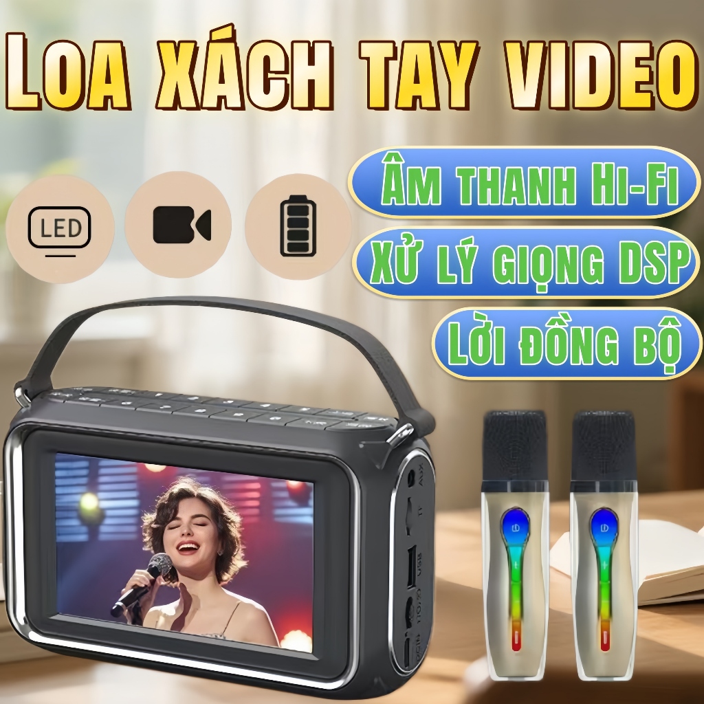 Speakers loa bluetooth karaoke micro karaoke bluetooth loa mini loa bluetooth bass mạnh Pin trâu bền