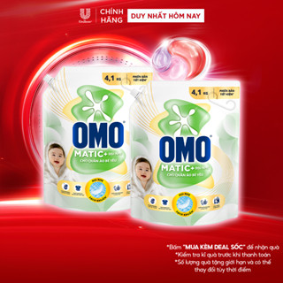 Combo 2 Nước Giặt OMO Matic Cho Quần Áo Bé Yêu 4,1kg/túi