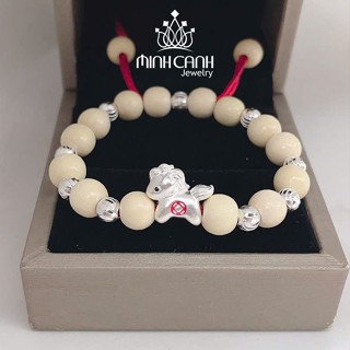 Vòng Dâu Tằm Charm Con Ngựa Mix Bi Bạc Khắc Tên Cho Bé Sinh Năm 2026 - Minh Canh Jewelry