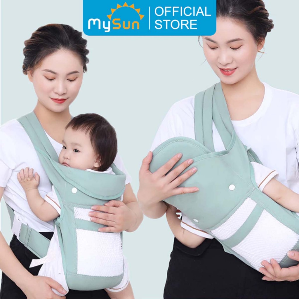 Địu đỡ cổ cho em bé sơ sinh 4 tư thế MySun 4Way an toàn cao cấp