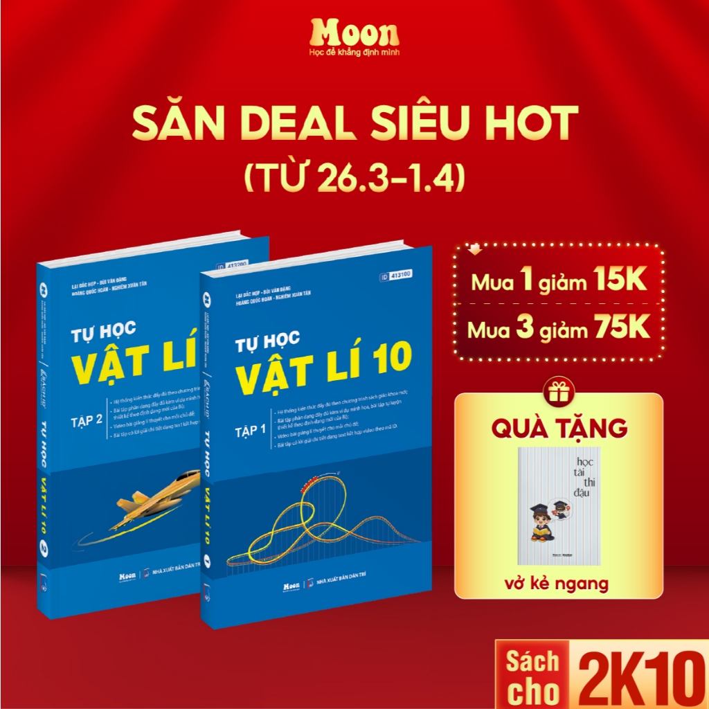 Sách Vật Lý lớp 10 Combo 2 Sách id tự học Vật lý lớp 10  chương trình mới - MoonBook