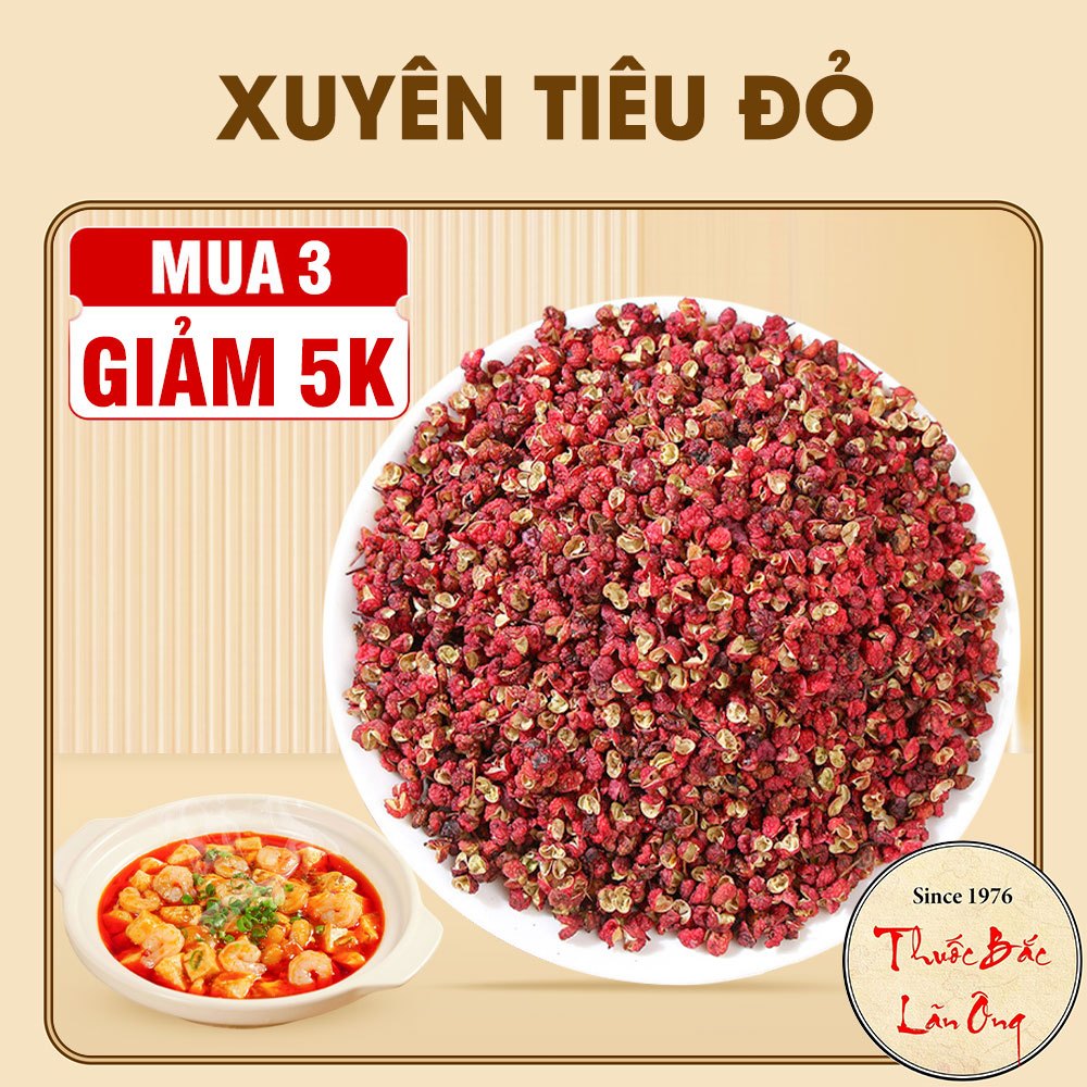 Xuyên tiêu đỏ 100g, hoa tiêu Tứ Xuyên cay, tê, gia vị lẩu, làm gà ủ muối, thơm ngon, chuẩn vị