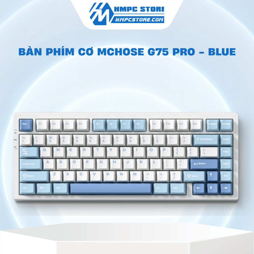 [HÀNG CHÍNH HÃNG] Bàn phím cơ MCHOSE G75 Pro - Blue - 3 Modes | Bảo hành 12 tháng