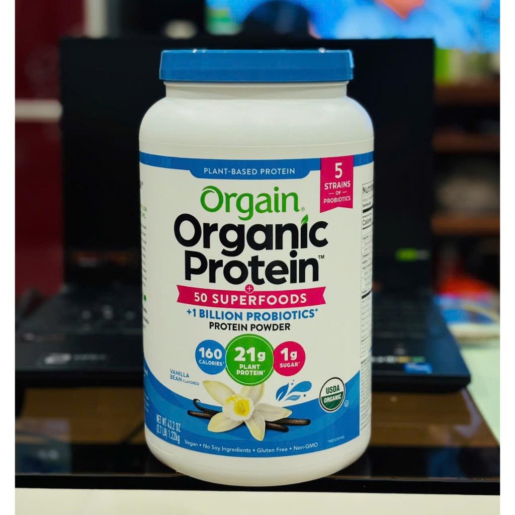 Bột Protein Hữu Cơ Orgain Organic Protein Vanilla Hộp 1.242 Kg Hàng Chính Hãng, Xuất Xứ Mỹ, TONY MAR