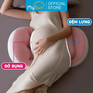 Gối bầu cánh tiên ôm ngủ cho bà bầu kê lưng bụng cao cấp thoải mái bằng vải MySun DreamHug