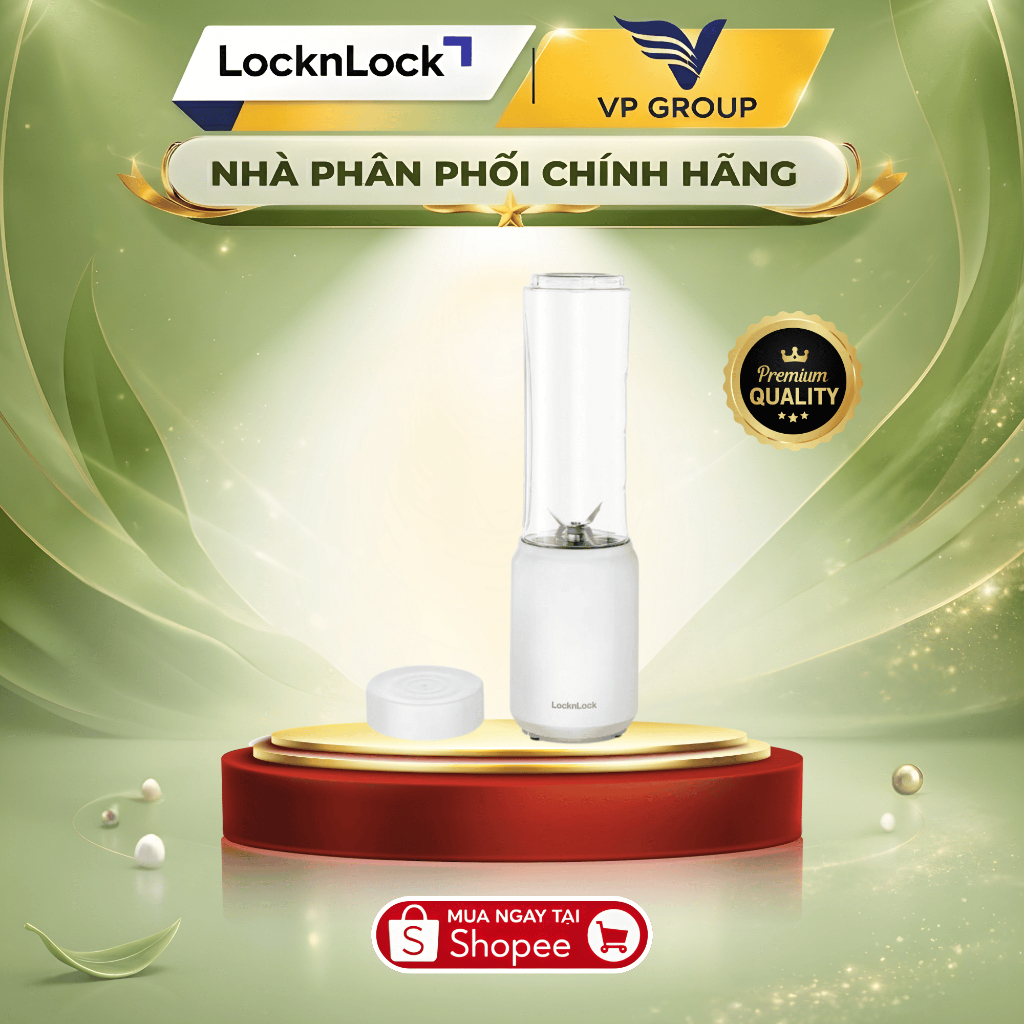 EJM433WHT Máy xay sinh tố Mini blender Locknlock 220-240 V, 50/60 Hz, 150 W, 280 ml - Màu trắng