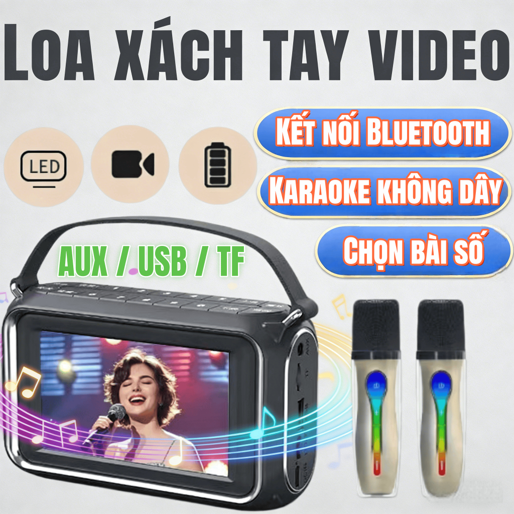 Speakers loa bluetooth karaoke micro karaoke bluetooth loa mini loa bluetooth bass mạnh Pin trâu bền