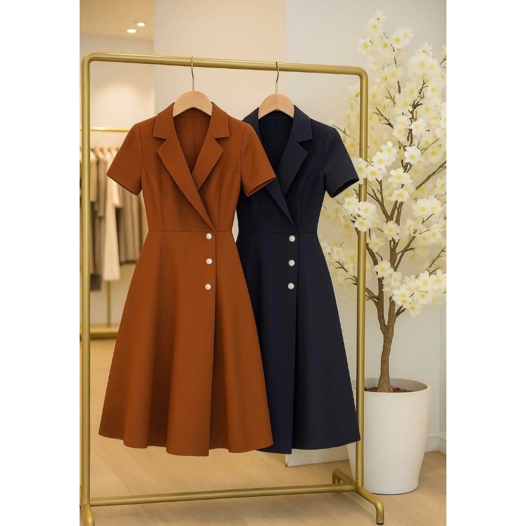 Đầm công sở cổ vest cao cấp S,M,L
