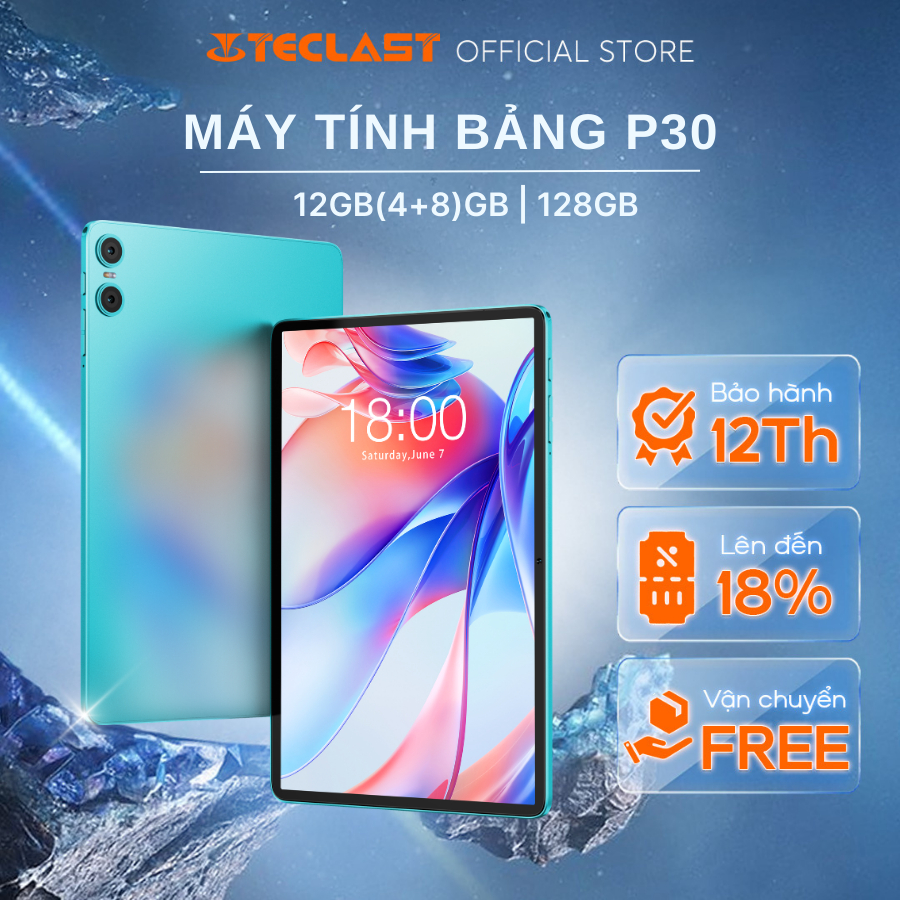 [PHIÊN BẢN MỚI] Máy Tính Bảng Teclast P30 12GB(4+8)/128GB| HD 10,1” | 6000mAh | 2 Loa Kép- Hàng Chính Hãng - BH 12 tháng