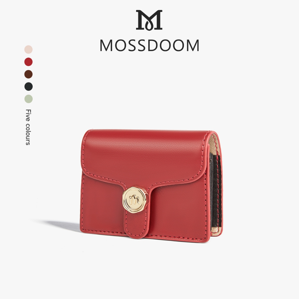 MOSSDOOM Bria Wallet Ví đựng nhiều thẻ đơn giản màu trơn dành cho nữ