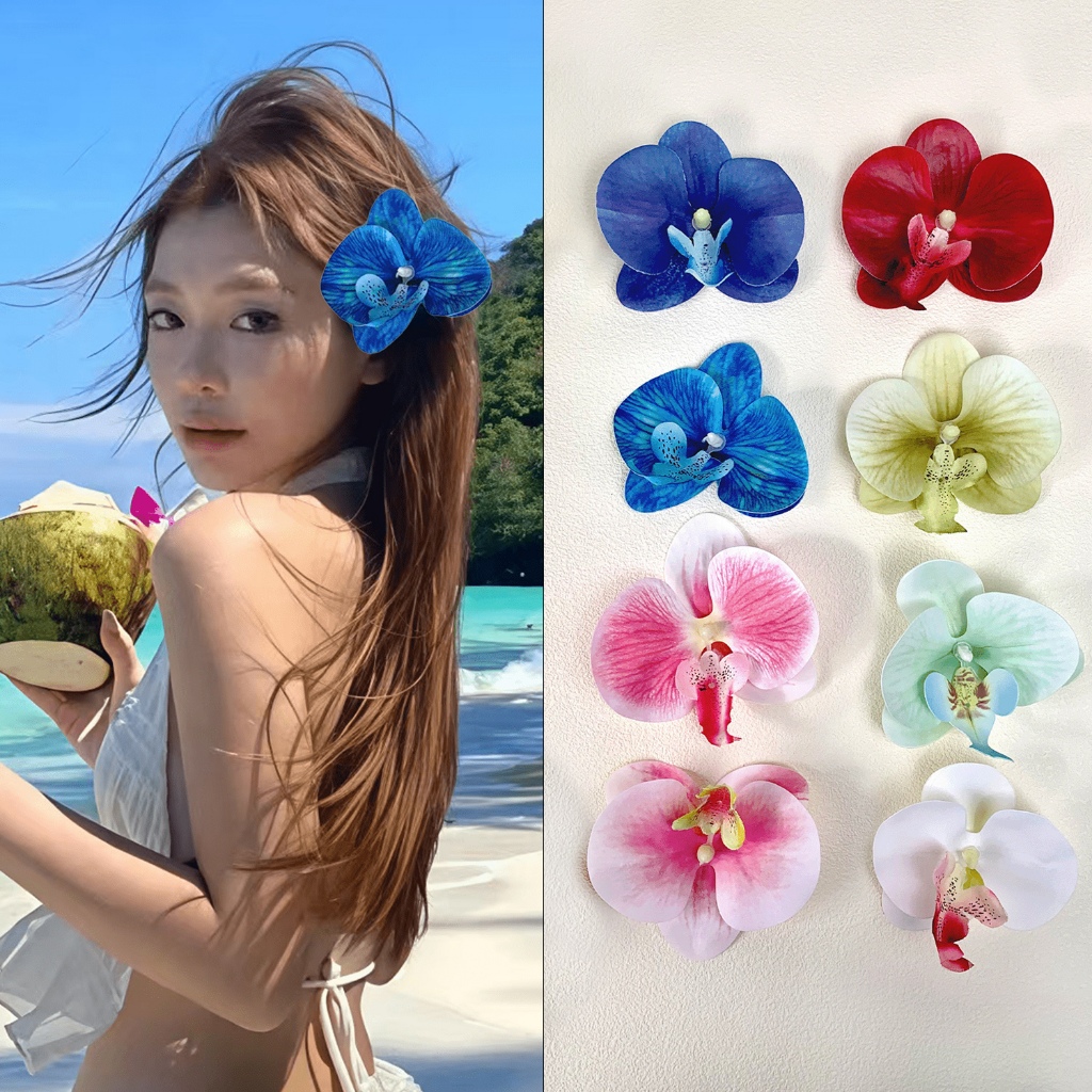 [CÓ SẴN] Kẹp tóc Hoa Lan Orchids 8,5cm Nhiều Màu 🌸Kẹp tóc đi biển 🌸 FREESHIP (EJH02) | BigBuy360 - bigbuy360.vn