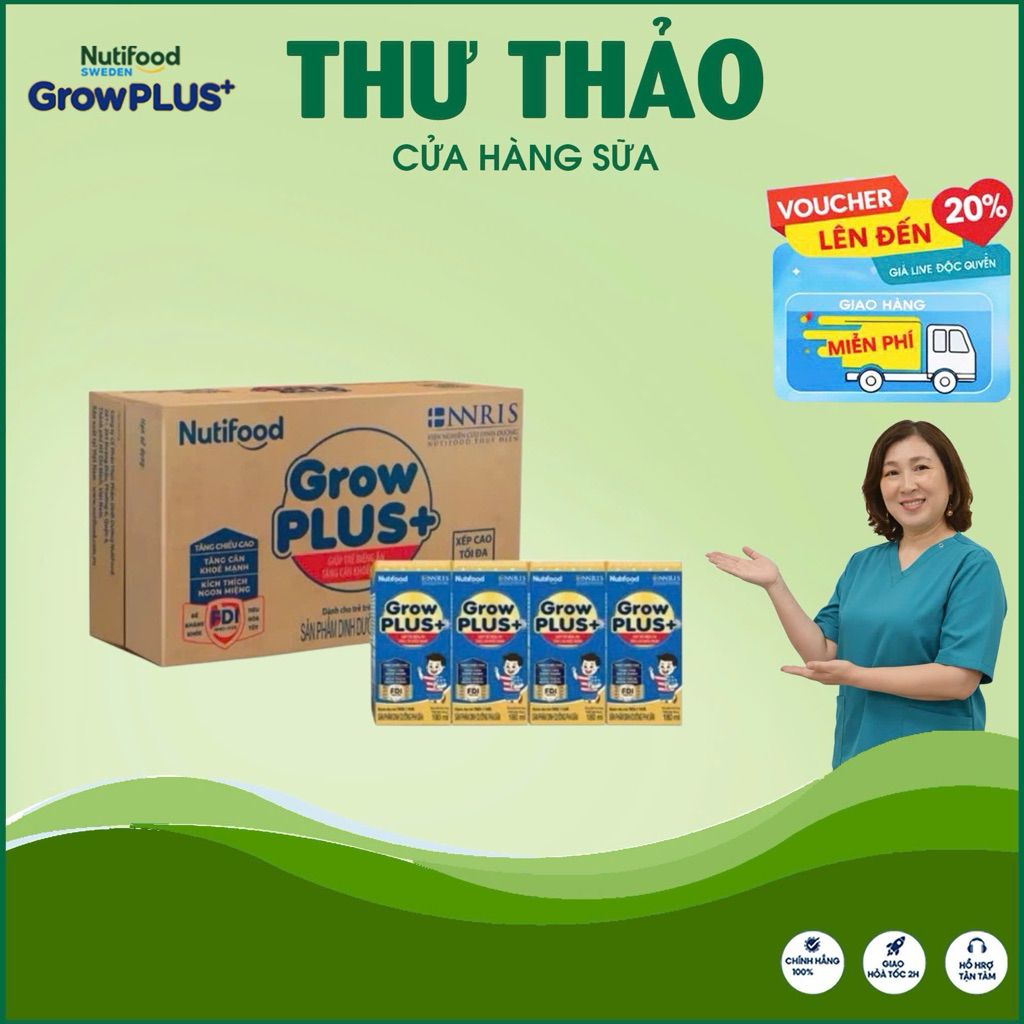SỮA GROW PLUS+ XANH ĐẬM NUTIFOOD THÙNG 48 HỘP