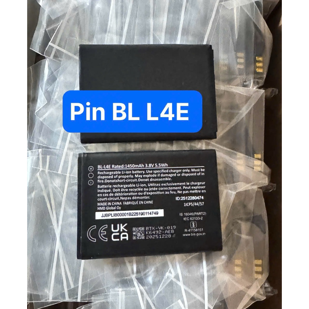 Pin Nokia 8210 4G , Nokia 2660 Flip 4G BL-L4E 1450mAh - Hàng nhập Khẩu