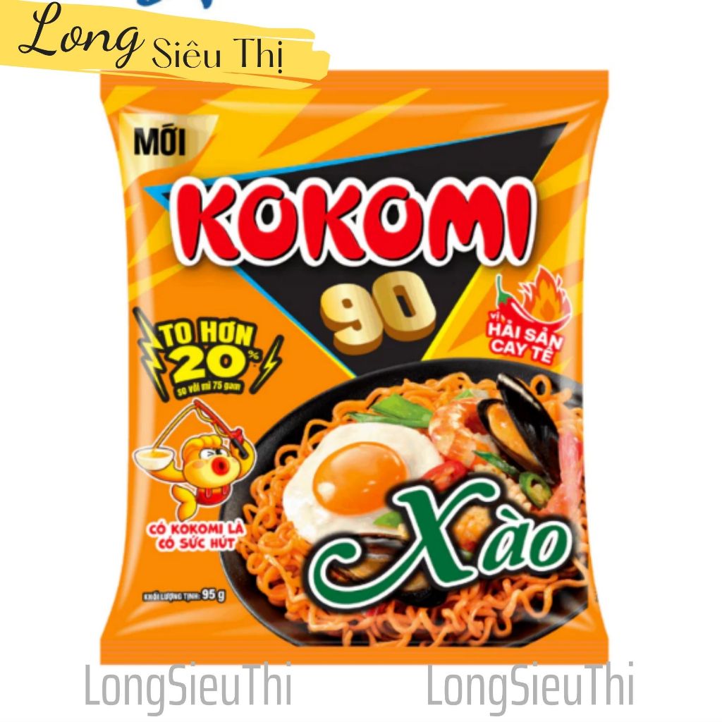 THÙNG 30GÓI x95G MÌ XÀO KOKOMI ĐẠI 90 HẢI SẢN CAY TÊ .