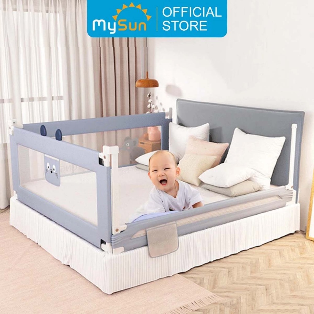 Thanh chắn giường tấm khung thép dạng trượt cho bé 1m2 1m5 1m8 1m9 2m2 an toàn MySun Hamster