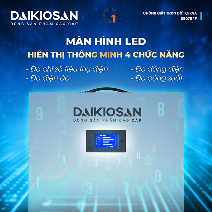 Thiết bị điện chống giật trọn đời Daikiosan 7.5KVA DE075 1F - chính hãng SmartTNT