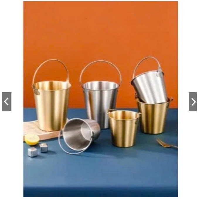 Xô đá Inox 304 Decor | XÔ ĐÁ INOX CÓ QUAI | Xô đựng đá chất liệu inox 304 có quai