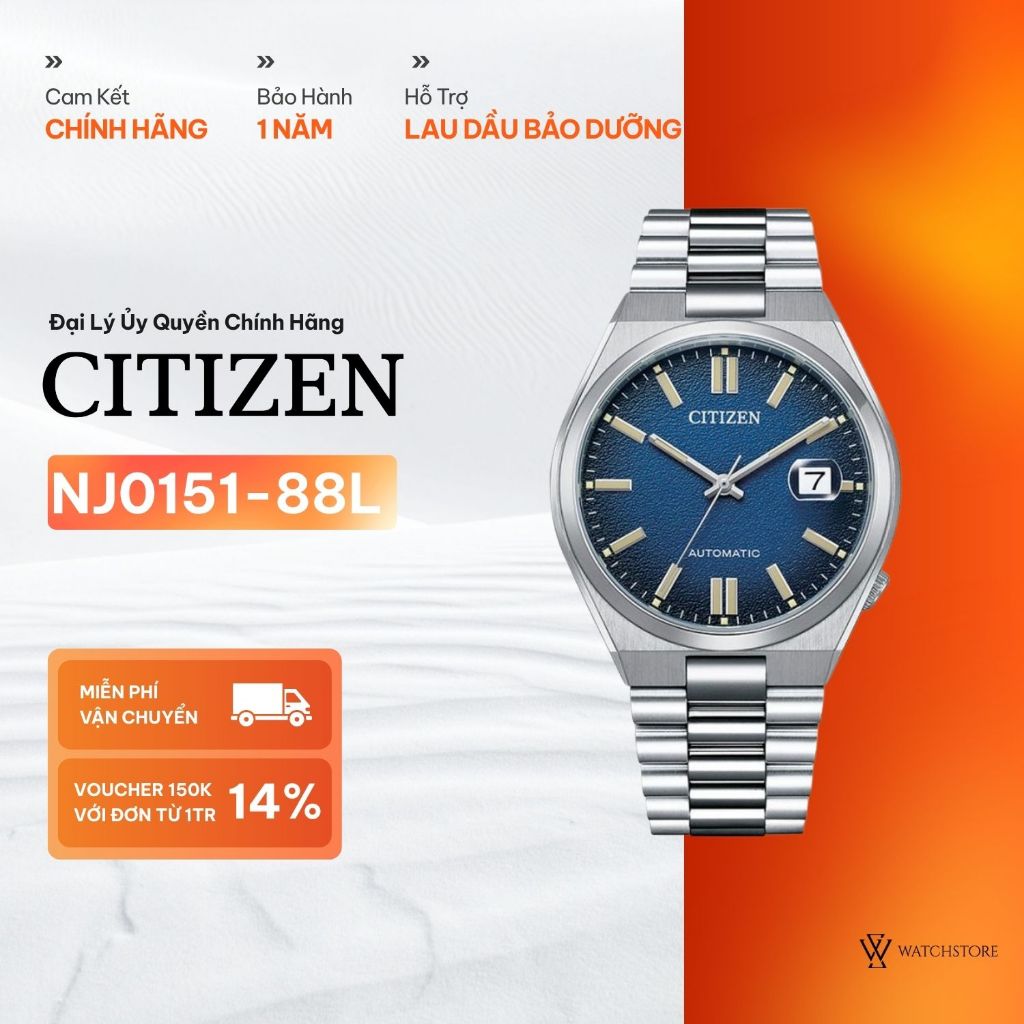 Đồng Hồ Nam Citizen Tsuyosa Mechanical NJ0151-88L 40mm Kính Saphire Chính Hãng
