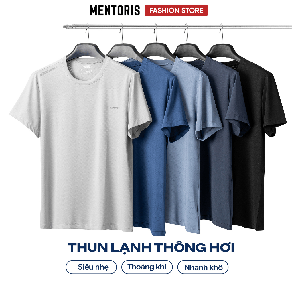 Áo thun thể thao nam cổ tròn Mentoris, Vải thun lạnh thông hơi, thoáng khí, Co giãn Siêu mát  MTS01