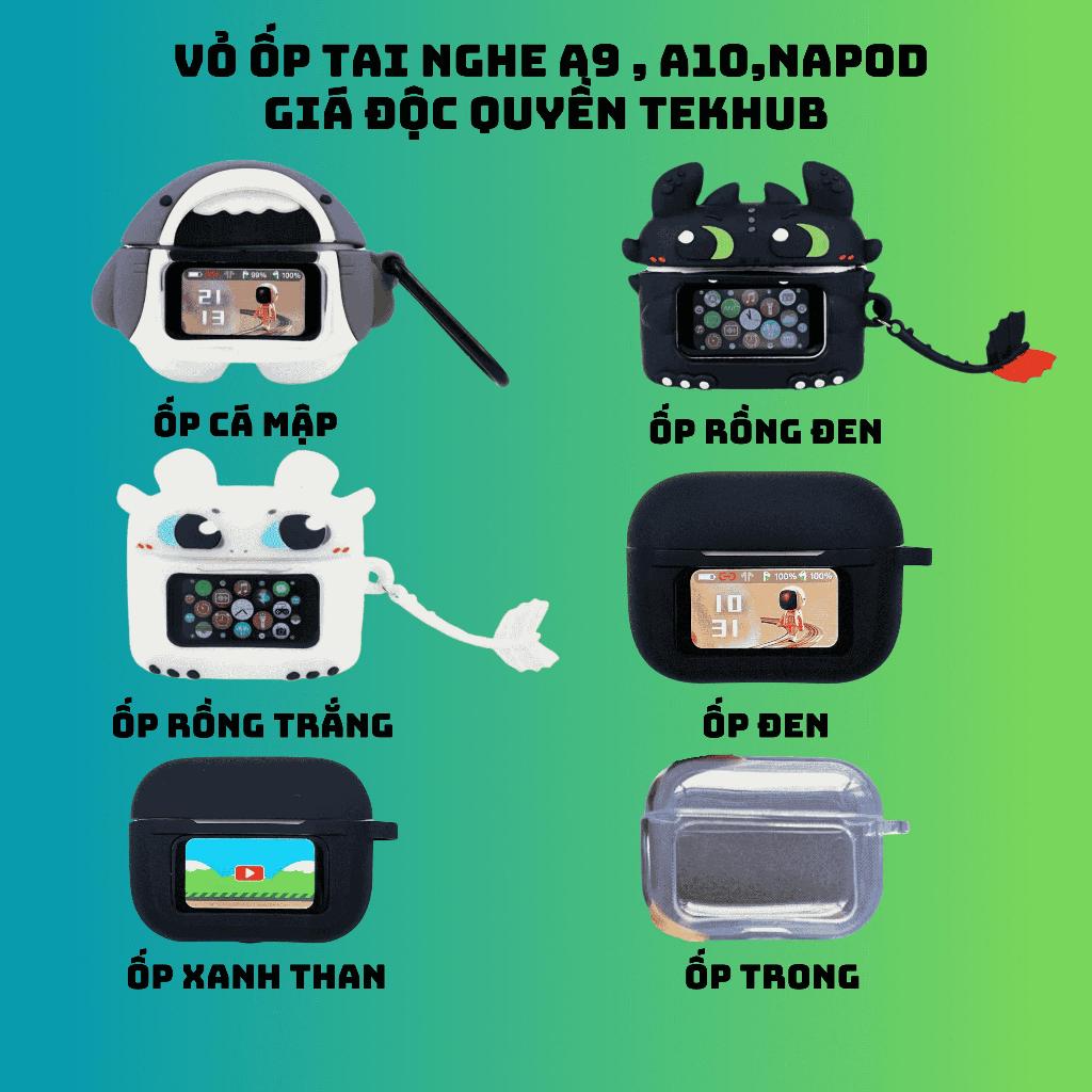 Vỏ Ốp 4D Tai Nghe A9,C10, A10 Pro, Ultimate, Plus,Napod Pro Chất Liệu Silicon Dẻo Bảo Vệ Hộp Sạc