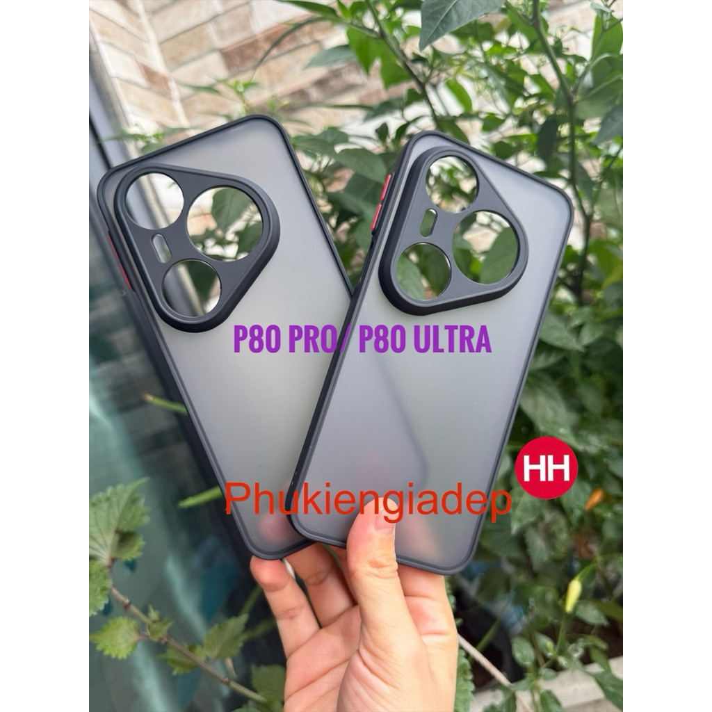 Ốp lưng Huawei Pura P80 Pro , P80 Ultra nhám viền màu, chống bám vân tay ( màu Đen)