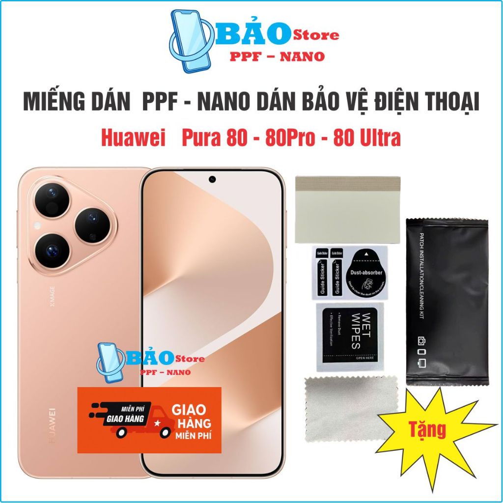 Miếng dán NANO-PPF Huawei Pura 80 - 80Pro - 80 Ultra bảo vệ điện thoại chống bể màn hình cao cấp